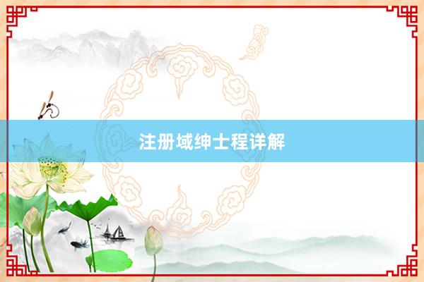 注册域绅士程详解